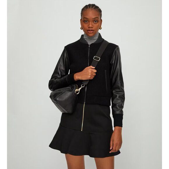 Whistles Ponte Peplum Exposed Zipper Mini Skirt - Picture 1 of 8
